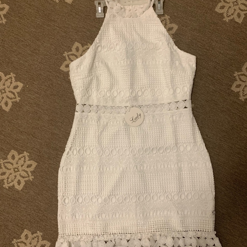 Lady Black Tie Rivers Mini White Dress